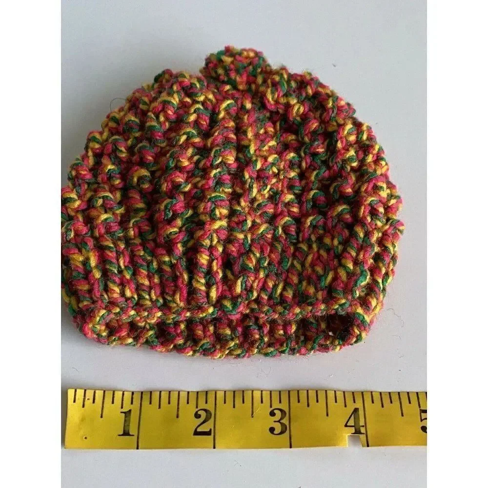 Handmade Crochet Preemie Beanie Baby Newborn Hat Knitted Multicolor New‎